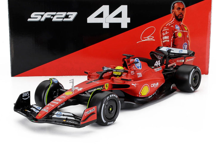 FERRARI | F1  SF-23 TEAM SCUDERIA FERRARI HP N 44 FIORANO 2025 LEWIS HAMILTON - WITH PILOT | RED BLACK