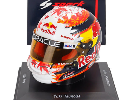 Bell Helmet Helma F1 Yuki Tsunoda Team Oracle Red Bull Racing N°22 Canada GP (100th GP) 2025 1:5 Spark Model biela zlatá
