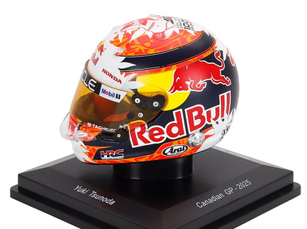 Bell Helmet Helma F1 Yuki Tsunoda Team Oracle Red Bull Racing N°22 Canada GP (100th GP) 2025 1:5 Spark Model biela zlatá