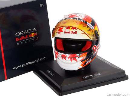 Bell Helmet Helma F1 Yuki Tsunoda Team Oracle Red Bull Racing N°22 Canada GP (100th GP) 2025 1:5 Spark Model biela zlatá