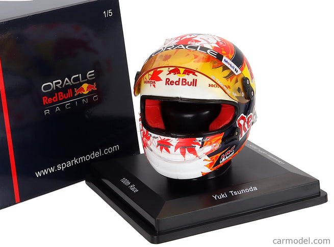 Bell Helmet Helma F1 Yuki Tsunoda Team Oracle Red Bull Racing N°22 Canada GP (100th GP) 2025 1:5 Spark Model biela zlatá
