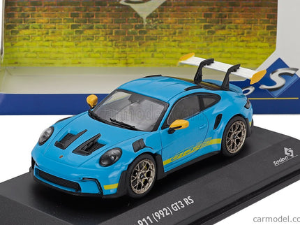 Porsche 911 992 GT3 RS Coupe Tribute 24h Daytona 2023 1:43 Solido svetlomodrá žltá