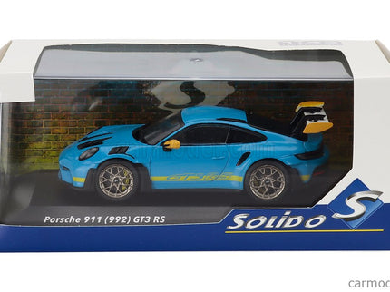 Porsche 911 992 GT3 RS Coupe Tribute 24h Daytona 2023 1:43 Solido svetlomodrá žltá