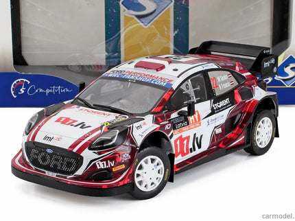 Ford Puma RALLY1 Team M Sport Ford Wrt N°22 7. Miesto Rally Latvia 2024 Martin Sesks - Renars Francis 1:18 Solido biela červená čierna