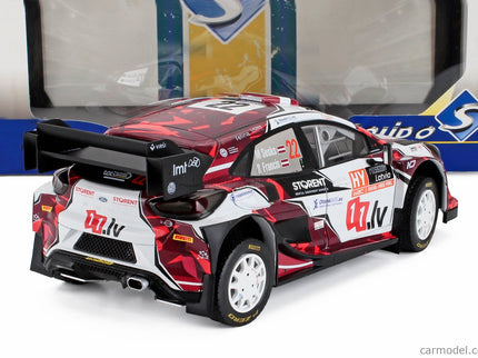 Ford Puma RALLY1 Team M Sport Ford Wrt N°22 7. Miesto Rally Latvia 2024 Martin Sesks - Renars Francis 1:18 Solido biela červená čierna