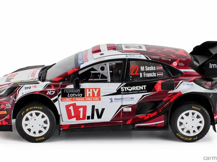 Ford Puma RALLY1 Team M Sport Ford Wrt N°22 7. Miesto Rally Latvia 2024 Martin Sesks - Renars Francis 1:18 Solido biela červená čierna