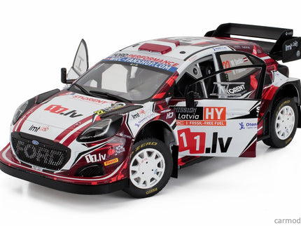 Ford Puma RALLY1 Team M Sport Ford Wrt N°22 7. Miesto Rally Latvia 2024 Martin Sesks - Renars Francis 1:18 Solido biela červená čierna