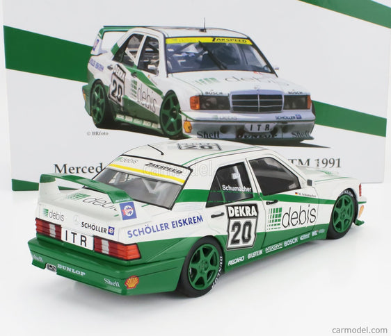 Mercedes Benz 190E EVO2 Team Zakspeed Racing N°20 Norisring Race DTM 1991 Michael Schumacher 1:18 Werk83 biela zelená
