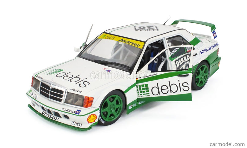 Mercedes Benz 190E EVO2 Team Zakspeed Racing N°20 Norisring Race DTM 1991 Michael Schumacher 1:18 Werk83 biela zelená