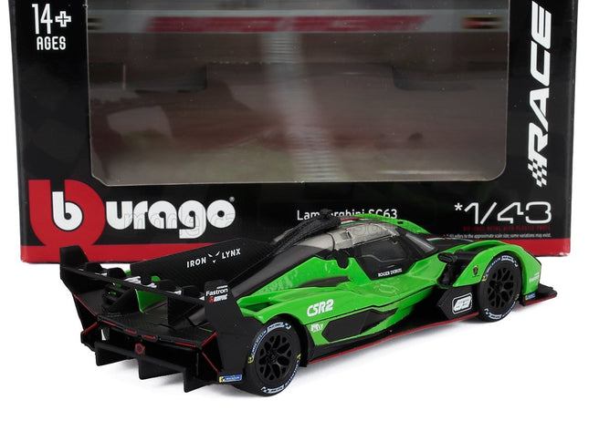 LAMBORGHINI | SC63 3.8L V8 TURBO TEAM LAMBORGHINI IRON LYNX N 63 24h LE MANS 2024 DANIIL KVYAT - MIRKO BORTOLOTTI - EDOARDO MORTARA | GREEN WHITE BLACK