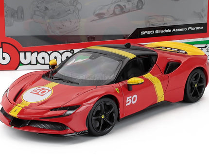FERRARI | SF90 N 50 ASSETTO FIORANO 24h LE MANS LIVERY 2024 | RED YELLOW BLACK