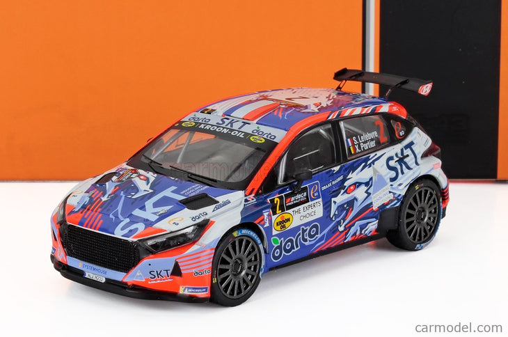 Hyundai i20 N RALLY2 Team Bma N°2 Víťaz Rally Ypres 2024 Stephane Lefebvre - Xavier Porter 1:43 IXO Models modrá biela oranžová