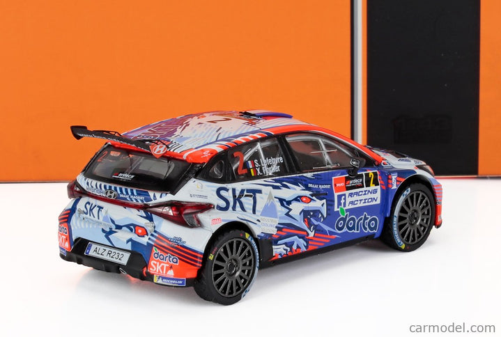 Hyundai i20 N RALLY2 Team Bma N°2 Víťaz Rally Ypres 2024 Stephane Lefebvre - Xavier Porter 1:43 IXO Models modrá biela oranžová