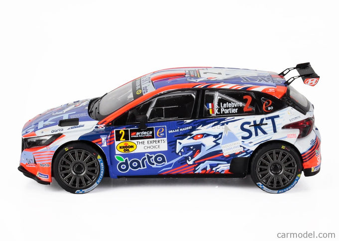 Hyundai i20 N RALLY2 Team Bma N°2 Víťaz Rally Ypres 2024 Stephane Lefebvre - Xavier Porter 1:43 IXO Models modrá biela oranžová
