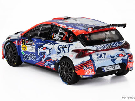 Hyundai i20 N RALLY2 Team Bma N°2 Víťaz Rally Ypres 2024 Stephane Lefebvre - Xavier Porter 1:43 IXO Models modrá biela oranžová