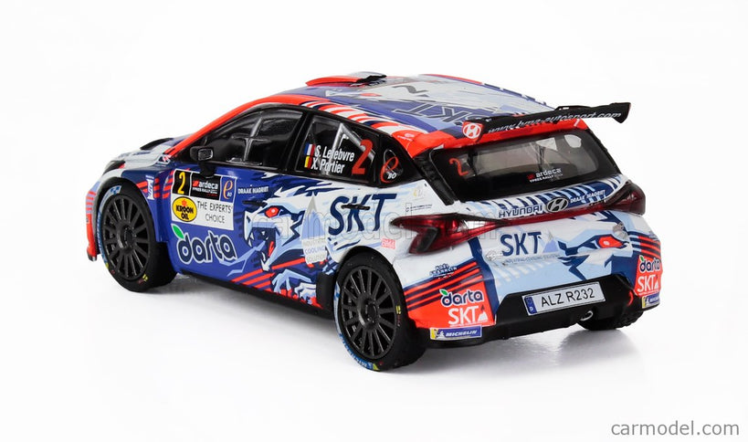Hyundai i20 N RALLY2 Team Bma N°2 Víťaz Rally Ypres 2024 Stephane Lefebvre - Xavier Porter 1:43 IXO Models modrá biela oranžová