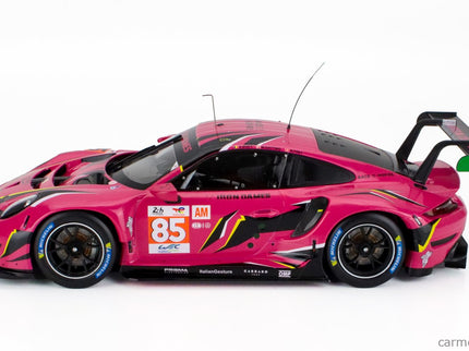 Porsche 911 991-2 RSR-19 4.2L Team Iron Dames N°85 24h Le Mans 2023 Sarah Bovy - Rahel Frey - Michelle Gatting 1:18 IXO Models fuksiová