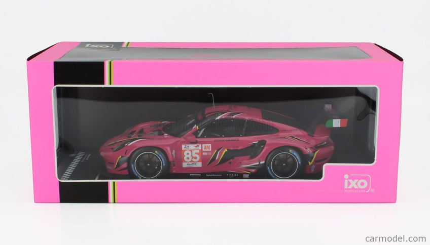 Porsche 911 991-2 RSR-19 4.2L Team Iron Dames N°85 24h Le Mans 2023 Sarah Bovy - Rahel Frey - Michelle Gatting 1:18 IXO Models fuksiová