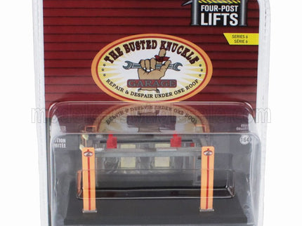 ACCESSORIES | BUSTED KNUCKLE GARAGE SET OFFICINA - PONTE SOLLEVATORE AUTO - FOUR POST LIFT | YELLOW BROWN