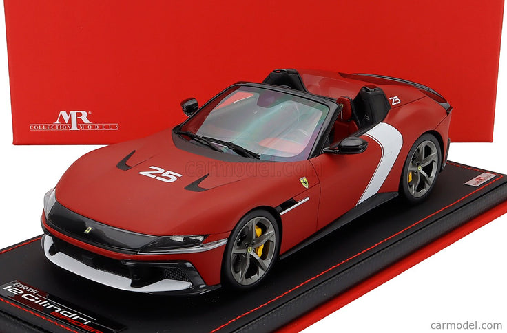 Ferrari 12CILINDRI V12 830cv Spider Open N°25 2025 1:18 MR Models červená Racing - matná červená biela