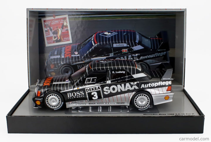 Mercedes Benz 190E 2.5 16V EVO2 Team AMG Motorenbau Gmbh N°3 Champion DTM Sezóna 1992 Klaus Ludwig 1:18 Werk83 sivá čierna biela