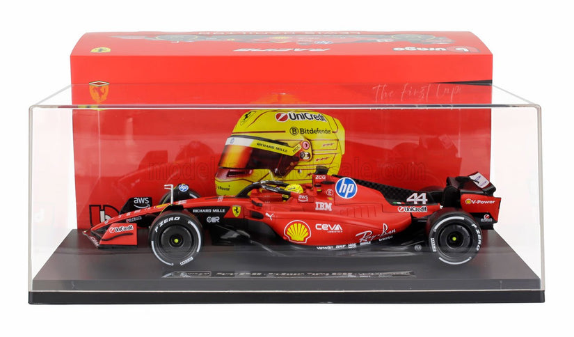 FERRARI | F1  SF-23 TEAM SCUDERIA FERRARI HP N 44 FIORANO 2025 LEWIS HAMILTON - CON VETRINA - WITH SHOWCASE | RED BLACK