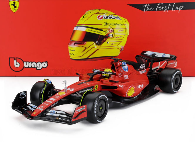 FERRARI | F1  SF-23 TEAM SCUDERIA FERRARI HP N 44 FIORANO 2025 LEWIS HAMILTON - CON VETRINA - WITH SHOWCASE | RED BLACK