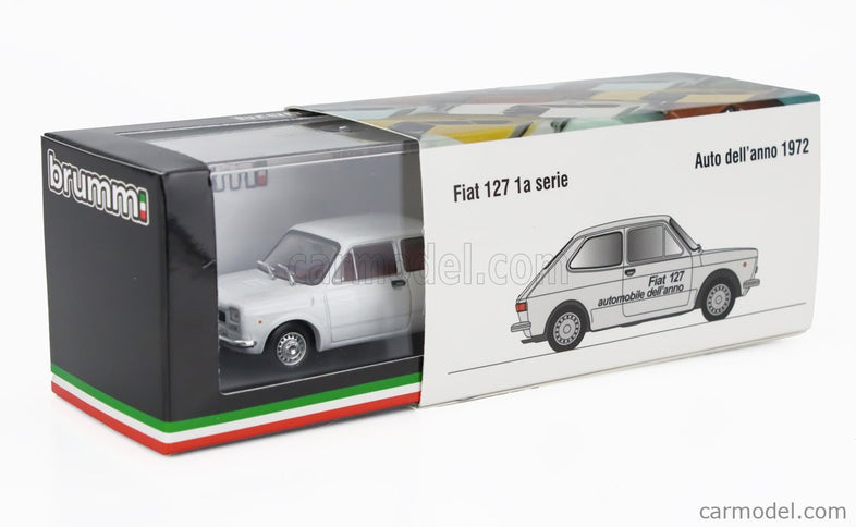 Fiat 127 1-SERIES 1971 - Red Interior 1:43 Brumm biela - biela