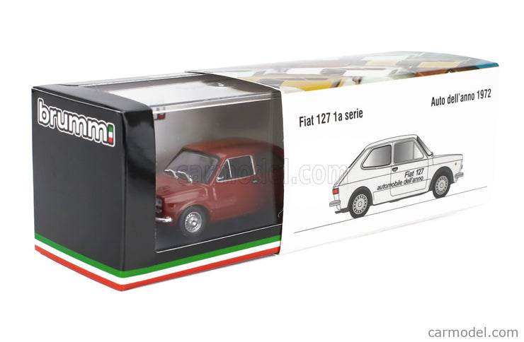 Fiat 127 1-SERIES 1971 - Black Interior 1:43 Brumm červená Sierra - červená