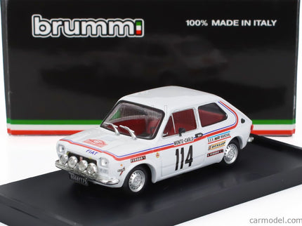 Fiat 127 1-SERIES (night Version) N°114 Rally Montecarlo 1973 Bernard Dongues - Christian Soulie 1:43 Brumm biela