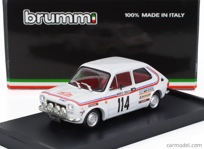 Fiat 127 1-SERIES (night Version) N°114 Rally Montecarlo 1973 Bernard Dongues - Christian Soulie 1:43 Brumm biela