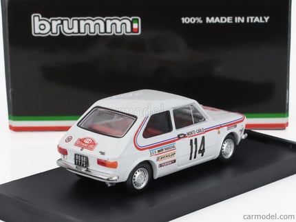 Fiat 127 1-SERIES (night Version) N°114 Rally Montecarlo 1973 Bernard Dongues - Christian Soulie 1:43 Brumm biela