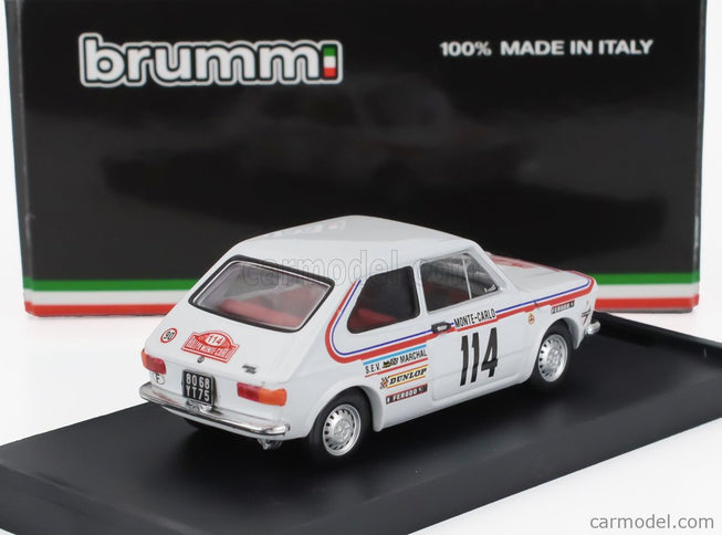 Fiat 127 1-SERIES (night Version) N°114 Rally Montecarlo 1973 Bernard Dongues - Christian Soulie 1:43 Brumm biela