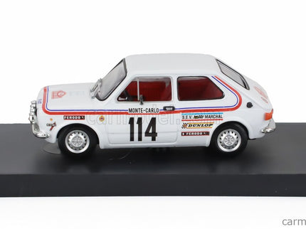 Fiat 127 1-SERIES (night Version) N°114 Rally Montecarlo 1973 Bernard Dongues - Christian Soulie 1:43 Brumm biela