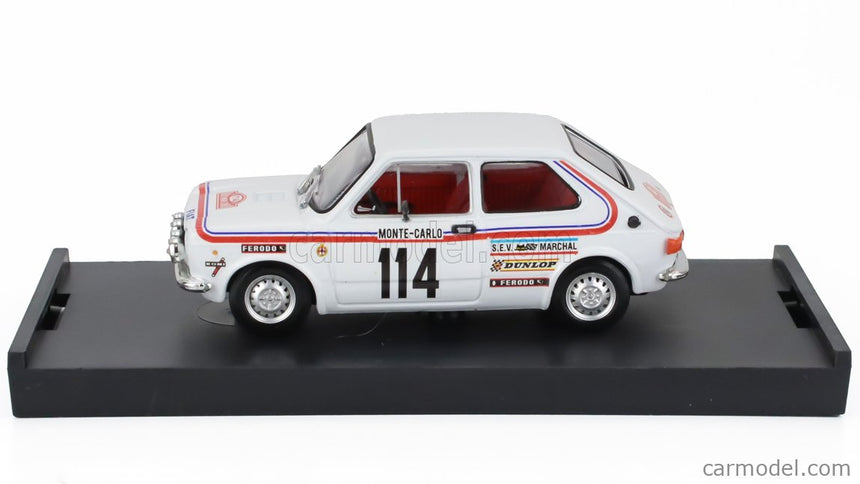 Fiat 127 1-SERIES (night Version) N°114 Rally Montecarlo 1973 Bernard Dongues - Christian Soulie 1:43 Brumm biela