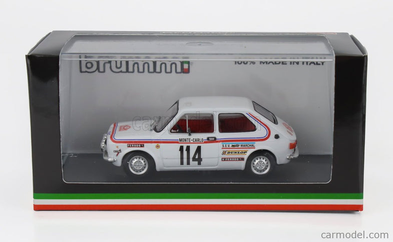 Fiat 127 1-SERIES (night Version) N°114 Rally Montecarlo 1973 Bernard Dongues - Christian Soulie 1:43 Brumm biela