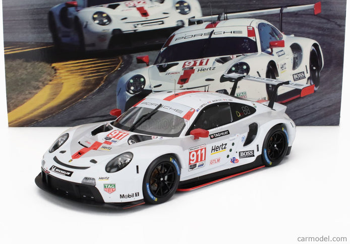 Porsche 911 991-2 RSR Team Porsche GT N°911 2. Miesto Gtlm Class 24h Daytona 2020 Earl Bamber - Mathieu Jaminet - Laurens Vanthoor 1:18 IXO Models biela červená
