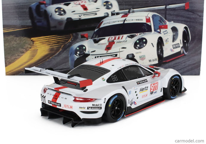 Porsche 911 991-2 RSR Team Porsche GT N°911 2. Miesto Gtlm Class 24h Daytona 2020 Earl Bamber - Mathieu Jaminet - Laurens Vanthoor 1:18 IXO Models biela červená