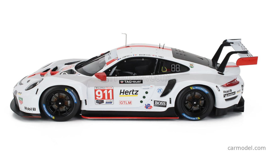 Porsche 911 991-2 RSR Team Porsche GT N°911 2. Miesto Gtlm Class 24h Daytona 2020 Earl Bamber - Mathieu Jaminet - Laurens Vanthoor 1:18 IXO Models biela červená