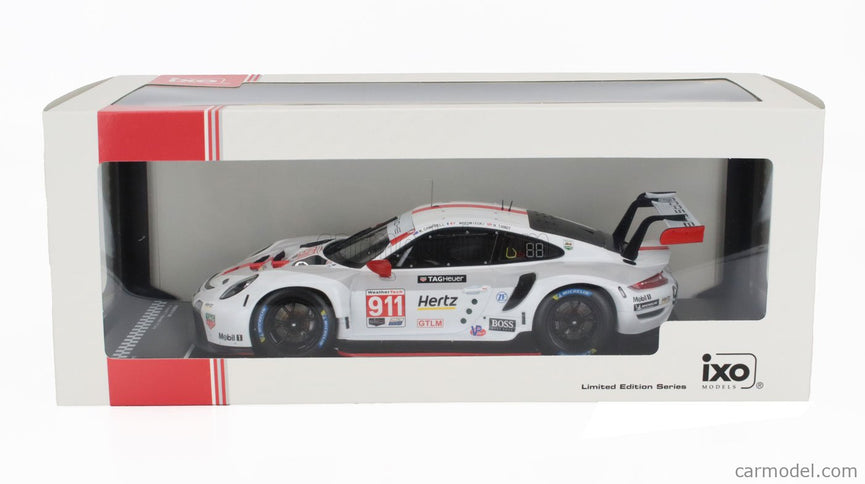 Porsche 911 991-2 RSR Team Porsche GT N°911 2. Miesto Gtlm Class 24h Daytona 2020 Earl Bamber - Mathieu Jaminet - Laurens Vanthoor 1:18 IXO Models biela červená