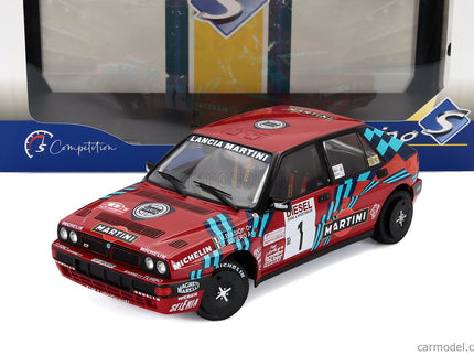 Lancia Delta HF Integrale 16V Martini N°1 Víťaz Rally Sanremo 1989 Miki Biasion - Tiziano Siviero 1:18 Solido červená