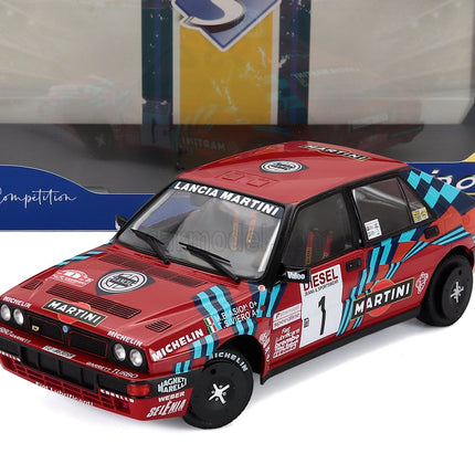 Lancia Delta HF Integrale 16V Martini N°1 Víťaz Rally Sanremo 1989 Miki Biasion - Tiziano Siviero 1:18 Solido červená