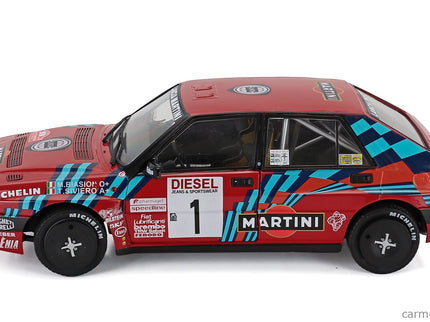 Lancia Delta HF Integrale 16V Martini N°1 Víťaz Rally Sanremo 1989 Miki Biasion - Tiziano Siviero 1:18 Solido červená