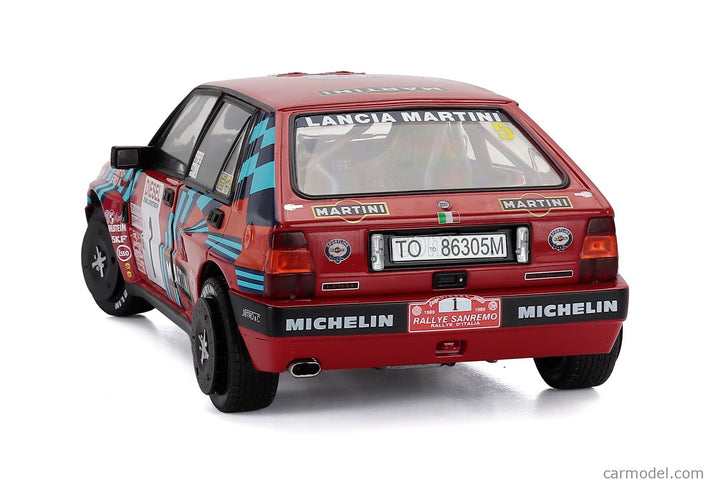 Lancia Delta HF Integrale 16V Martini N°1 Víťaz Rally Sanremo 1989 Miki Biasion - Tiziano Siviero 1:18 Solido červená