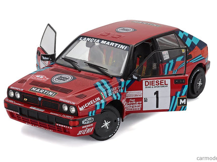 Lancia Delta HF Integrale 16V Martini N°1 Víťaz Rally Sanremo 1989 Miki Biasion - Tiziano Siviero 1:18 Solido červená