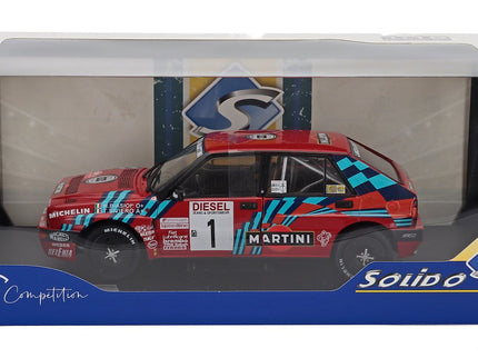 Lancia Delta HF Integrale 16V Martini N°1 Víťaz Rally Sanremo 1989 Miki Biasion - Tiziano Siviero 1:18 Solido červená