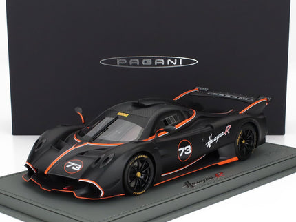 PAGANI | HUAYRA R N 73 RACING 2021 - CON VETRINA - WITH SHOWCASE | MATT BLACK CARBON