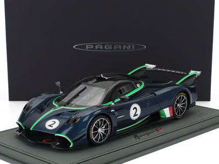 PAGANI | HUAYRA R N 2 RACING 2021 - CON VETRINA - WITH SHOWCASE | MATT BLUE BLACK CARBON