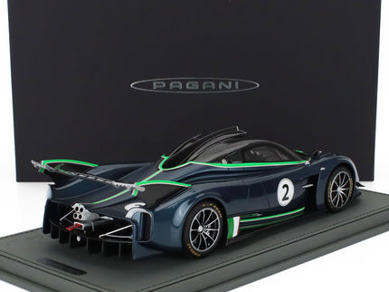 PAGANI | HUAYRA R N 2 RACING 2021 - CON VETRINA - WITH SHOWCASE | MATT BLUE BLACK CARBON