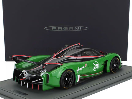 PAGANI | HUAYRA R N 29 RACING 2021 - CON VETRINA - WITH SHOWCASE | BLACK CARBON GREEN